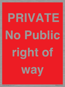 PRIVATE No Public right of way
